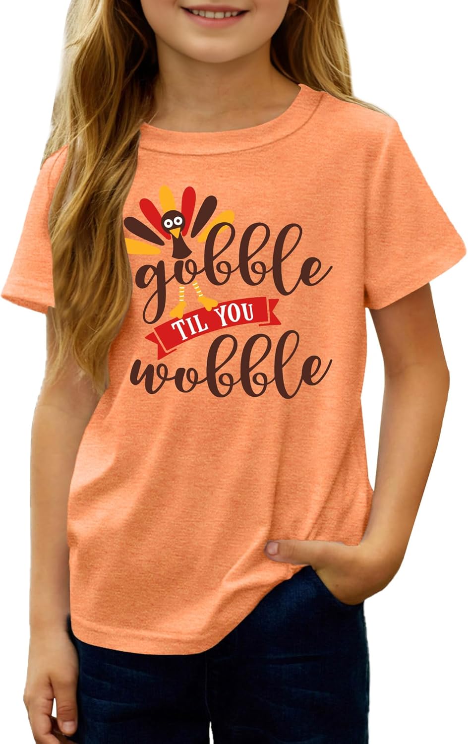 Kids Thanksgiving Shirts for Boy Girl Fall T-Shirt Pumpkin Graphic Thankful Grateful Youth Tee Tops 8-14 Years