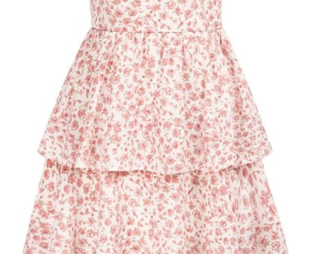 Belle Poque Women’s Square Neck Tiered Ruffle Dress 2025 Summer Vintage Short Sleeve Layered A-line Swing Midi Dress