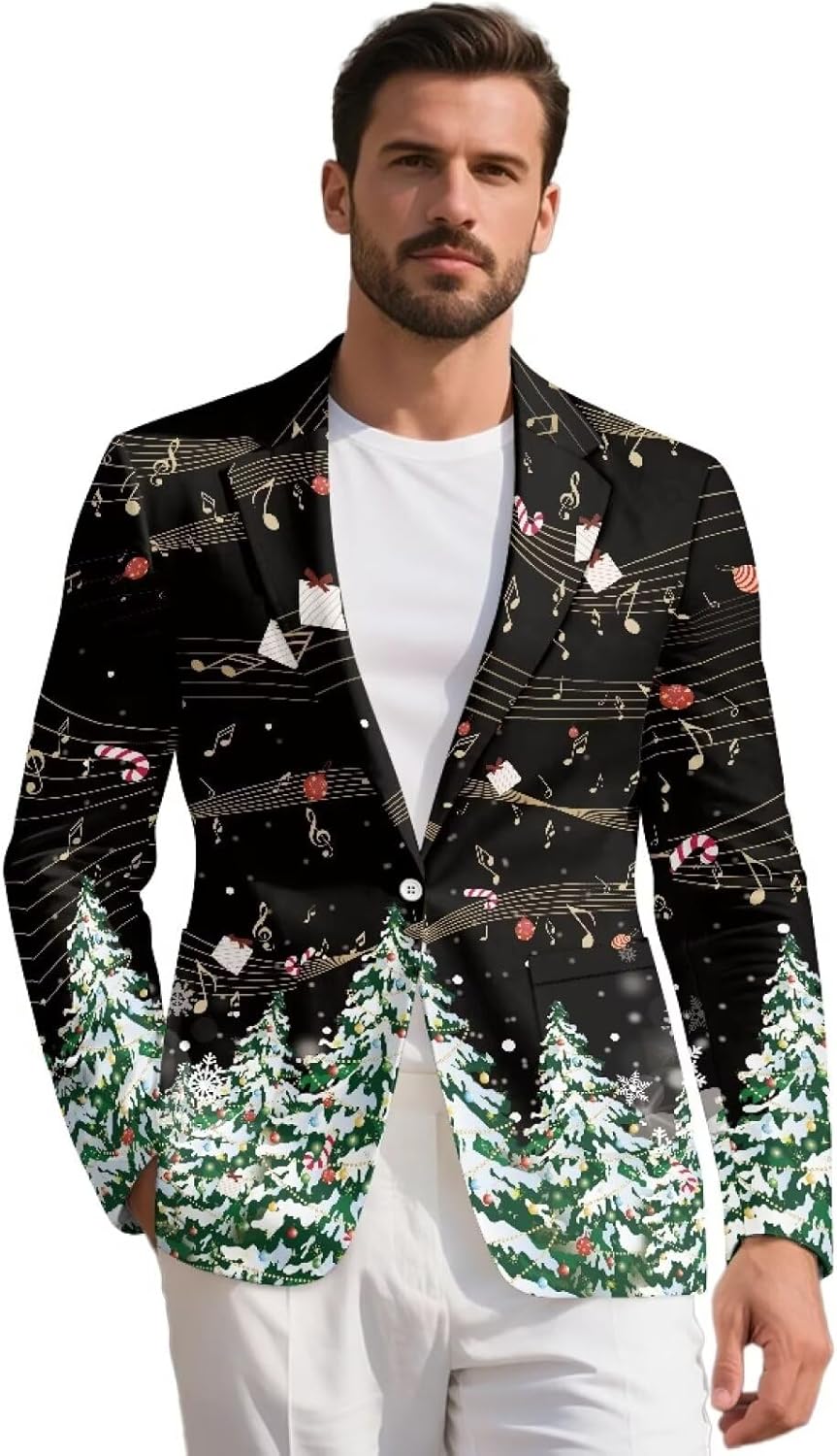 Men’s Casual Blazer Sport Coats Lightweight One Button Suit Jacket for Travel Business S-5XL