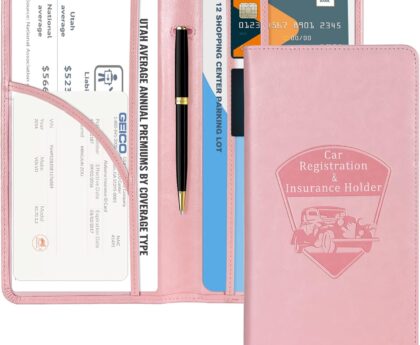 CoBak Car Registration and Insurance Holder – Vehicle Glove Box Car Organizer, Auto Truck Comparment Accessories Case with Magnetic Closure for Essential Document, Driver License, Cards