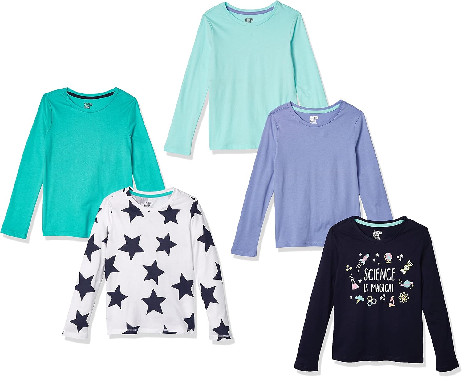 Amazon Essentials Girls and Toddlers’ Long-Sleeve T-Shirts (Previously Spotted Zebra), Multipacks