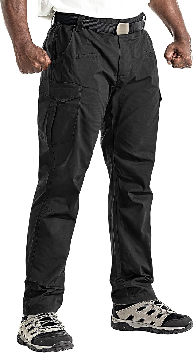 Men’s Tactical Pants Ripstop Waterproof Cargo Work Pants 8 Pockets for Hiking Woking Safari Construction Pants