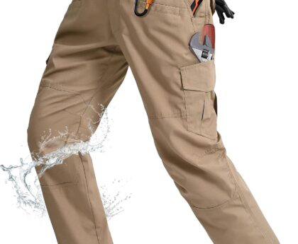 Rapoo Ripstop Water Resistant Cargo Tactical Pants for Men EDC Hiking Work Military Army Pants with 9 Pockets