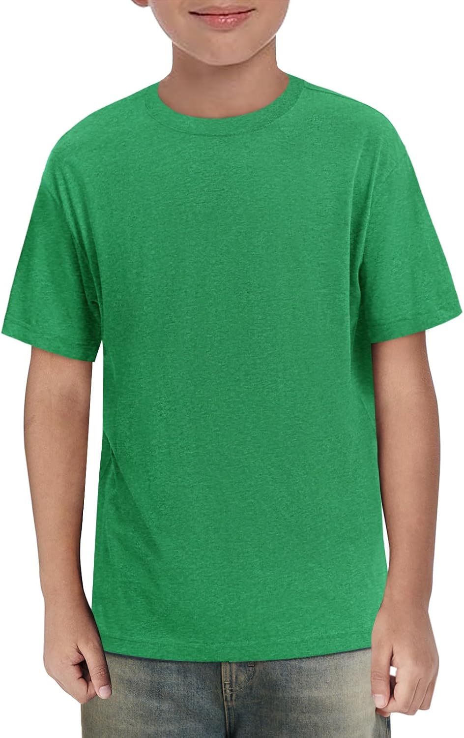 Haloumoning Boys Short Sleeve Shirts Kids Summer Crewneck T-Shirts Casual Tops Tees 5-14 Years