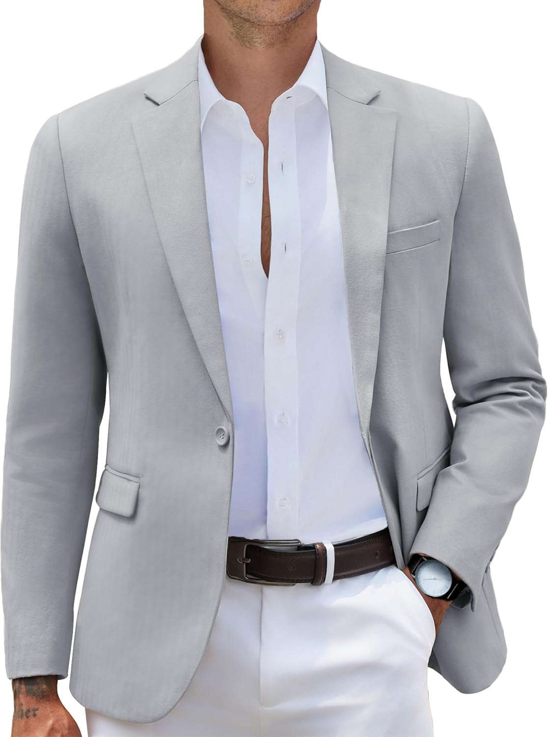 COOFANDY Mens Casual Blazer Slim Fit Sport Coats One Button Stylish Business Suit Jacket