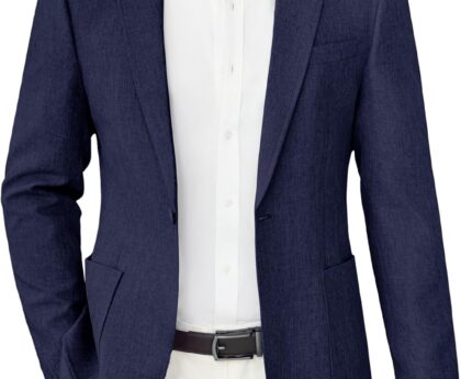 COOFANDY Men’s Casual Blazer Slim Fit Sports Coat One Button Business Retro Suit Jackets for Wedding Party