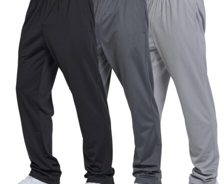 Ultra Performance 3 Pack Mens Athletic Open Bottom Sweatpants Active Track Pants Casual Tricot Wide Leg Sweat Pants for Men