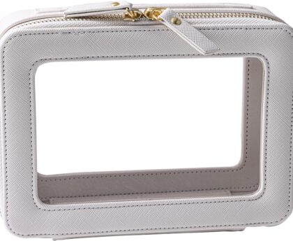 SANHECUN Toiletry bag waterproof cosmetic organizer with handle lagre opening for travelling