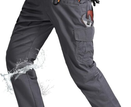 Rapoo Ripstop Water Resistant Cargo Tactical Pants for Men EDC Hiking Work Military Army Pants with 9 Pockets