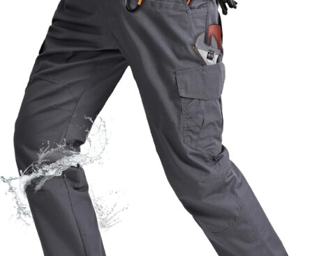 Rapoo Ripstop Water Resistant Cargo Tactical Pants for Men EDC Hiking Work Military Army Pants with 9 Pockets