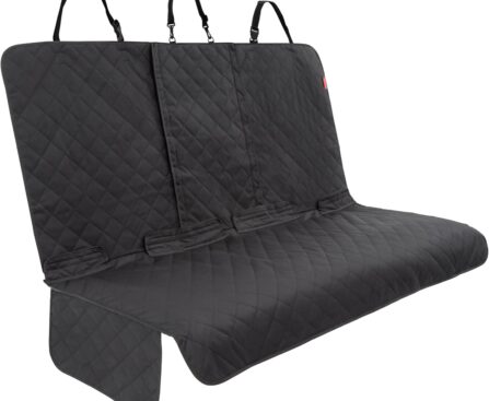 Lusso Gear Car Seat Cover for Dogs – Waterproof Non-Slip Car Seat Protector for SUVs & Trucks – Machine-Washable Dog Travel Accessories & Cover – Large, Black, 600D Polyester