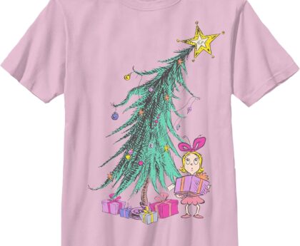 Girl’s Dr. Seuss Cindy Lou Who Big Christmas Tree T-Shirt