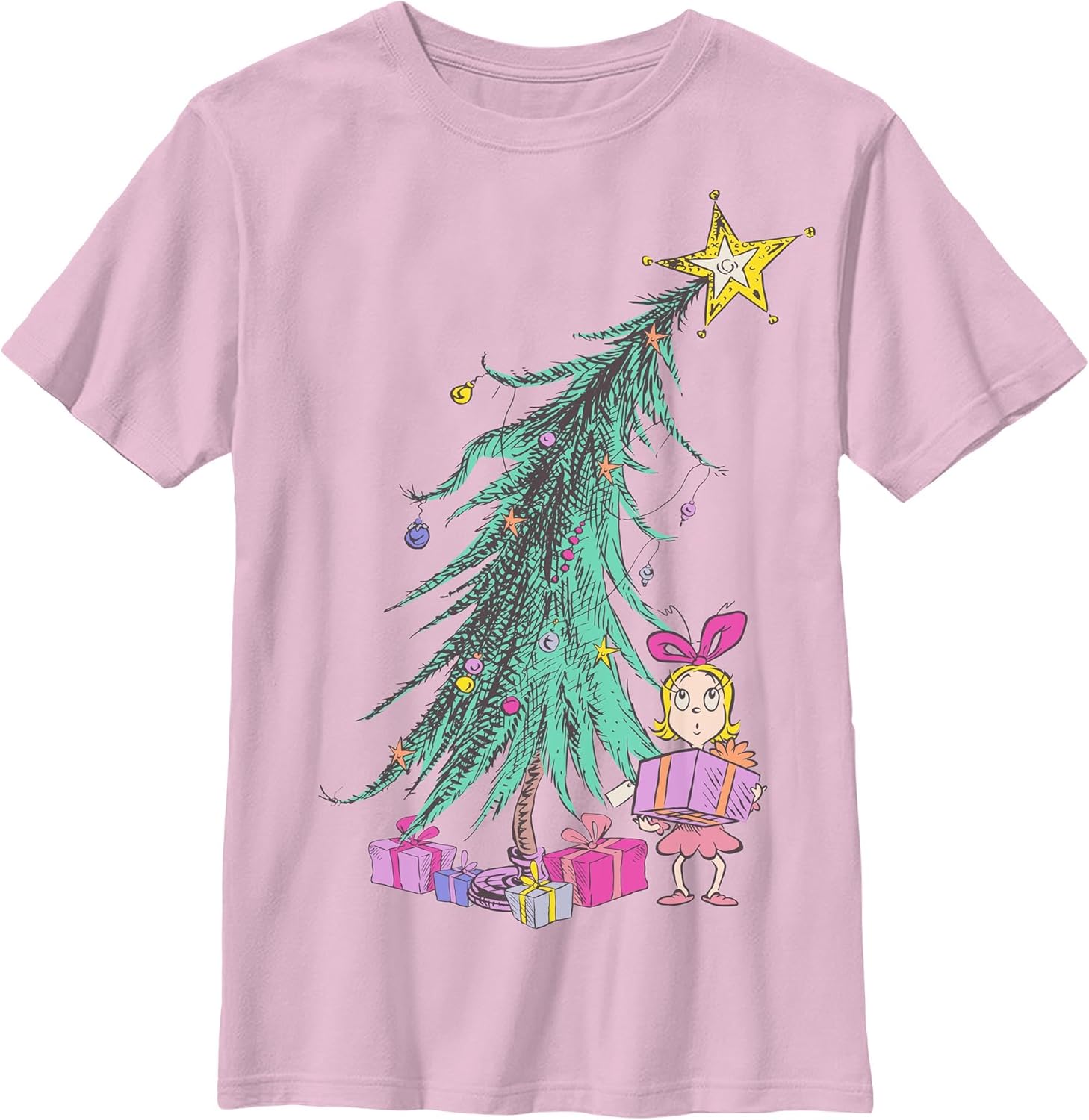 Girl’s Dr. Seuss Cindy Lou Who Big Christmas Tree T-Shirt