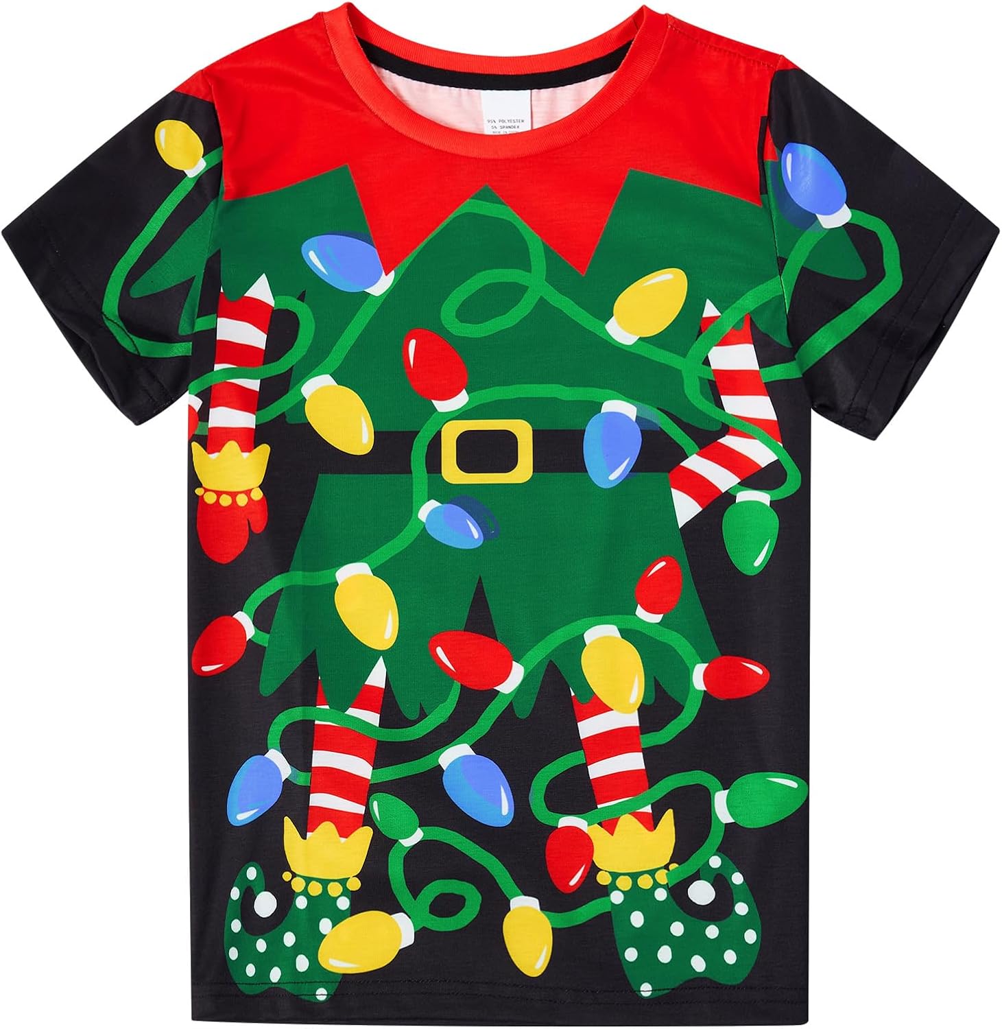 RAISEVERN Boys Girls Christmas T-Shirt Kids Xmas Novelty Shirt Funny Short Sleeves Pullover Top for 6-14 Years