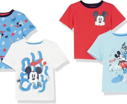 Amazon Essentials Disney | Marvel | Star Wars Boys and Toddlers’ Short-Sleeve T-Shirts (Previously Spotted Zebra), Multipacks
