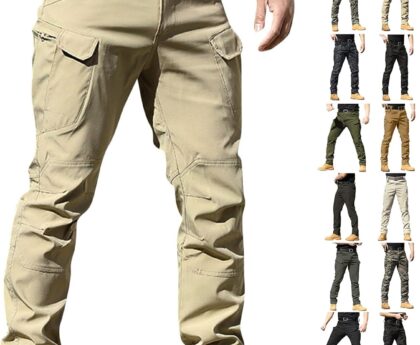 Tactical Pants for Men Water Resistant Hiking Cargo Pants Multi Pockets Stretch Waterproof Quick Dry Work Pants