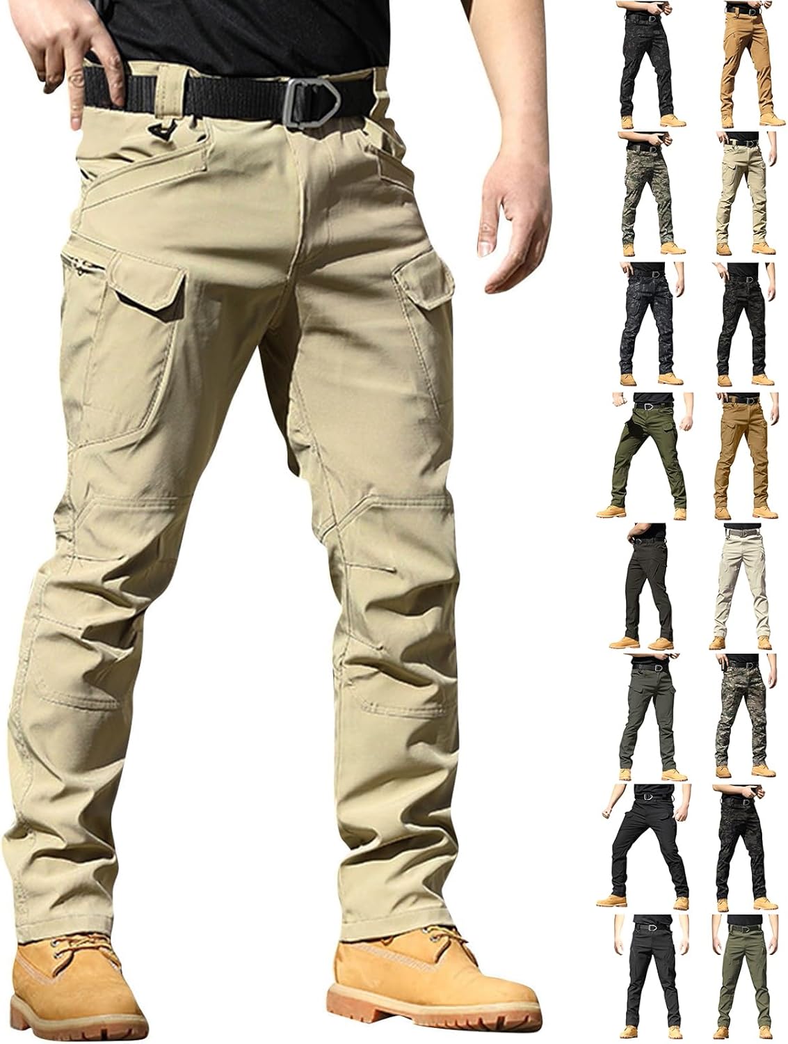 Tactical Pants for Men Water Resistant Hiking Cargo Pants Multi Pockets Stretch Waterproof Quick Dry Work Pants