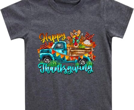Toddler Boy Thanksgiving Shirt Kids Boys Girls Funny Turkey T-Shirt Pumpkin Season Clothes Tee Tops 2-7 Years
