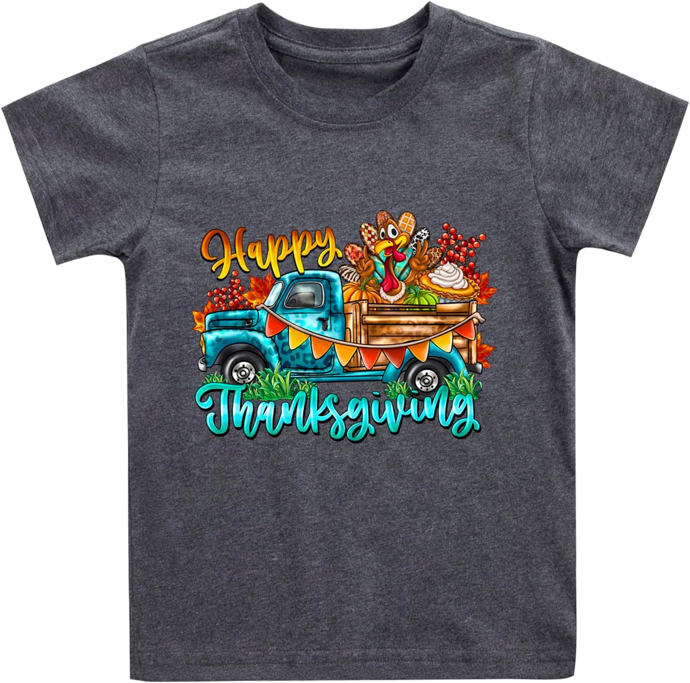 Toddler Boy Thanksgiving Shirt Kids Boys Girls Funny Turkey T-Shirt Pumpkin Season Clothes Tee Tops 2-7 Years