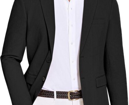 COOFANDY Men’s Casual Blazer Lightweight Slim Fit Suit Jacket Two Button Cotton Sport Coats
