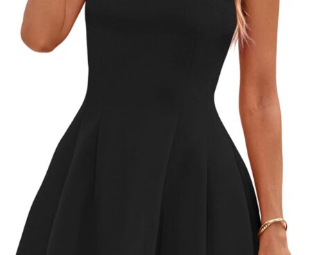 PRETTYGARDEN Summer Dresses for Women 2025 Elegant Classy A Line Business Casual Work Graduation Cocktail Short Dress