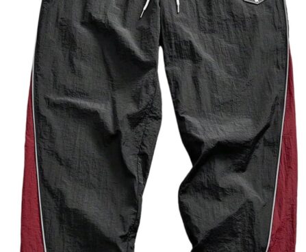 SOLY HUX Men’s Parachute Track Pants Baggy Sweatpants Casual Workout Athletic Joggers with Pockets