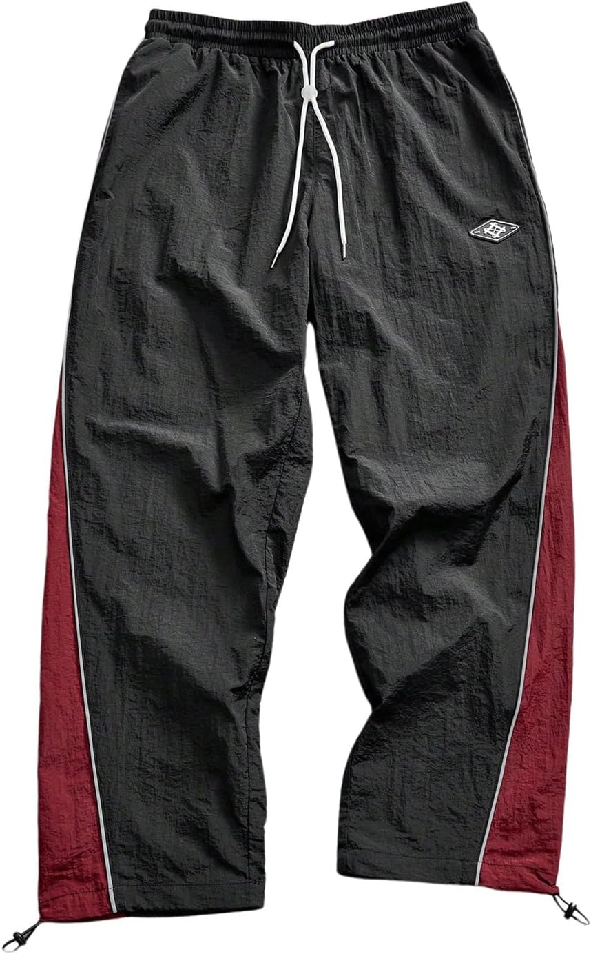 SOLY HUX Men’s Parachute Track Pants Baggy Sweatpants Casual Workout Athletic Joggers with Pockets