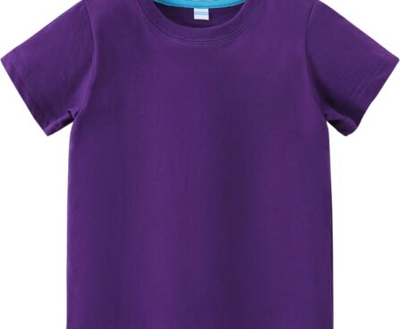 AIWUHE Toddler T Shirts Cotton Summer Tshirts Boys Girls Basic Tee Undershirts Short Sleeve Clothes Crew Neck Shirts 2-7Y