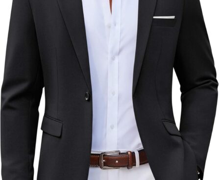 COOFANDY Men’s Casual Blazer One Button Sport Coats Lightweight Suit Jacket