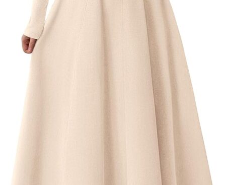 PRETTYGARDEN Cocktail Dresses for Women 2025 Elegant Classy Fall Long Sleeve Midi A Line Flowy Modest Winter Party Dress