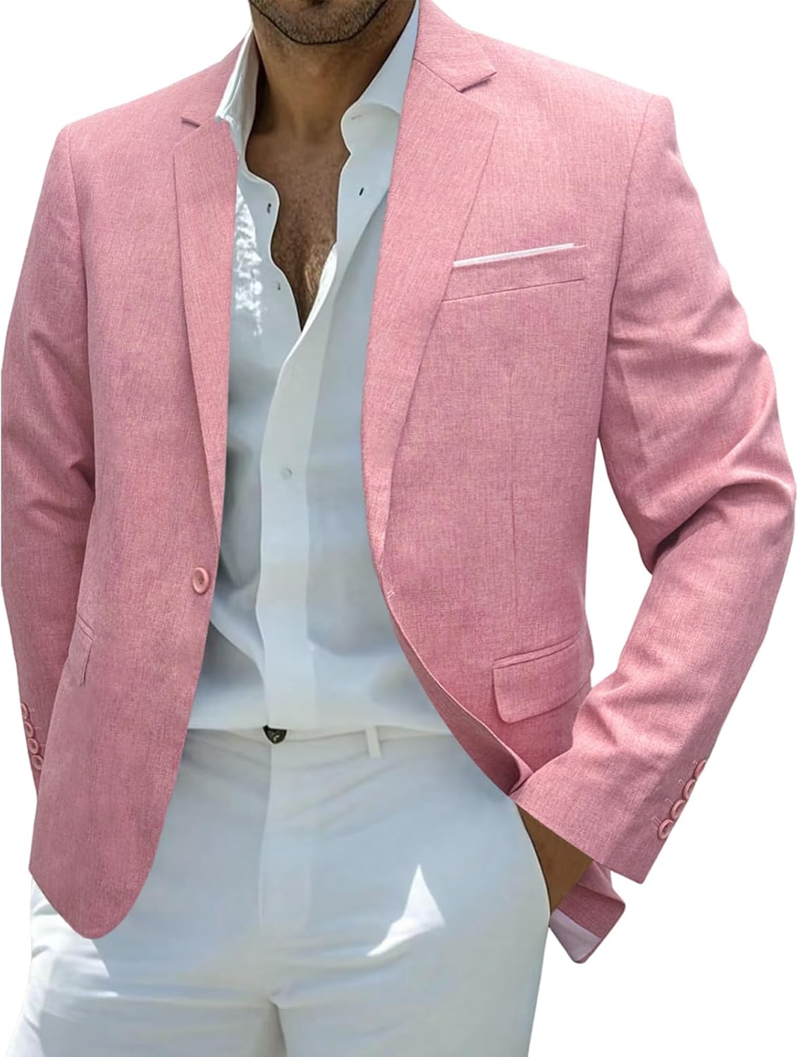 Mens Blazer Casual Sport Jacket Slim Fit One Button Suit Jacket for Daily Business and Prom Party