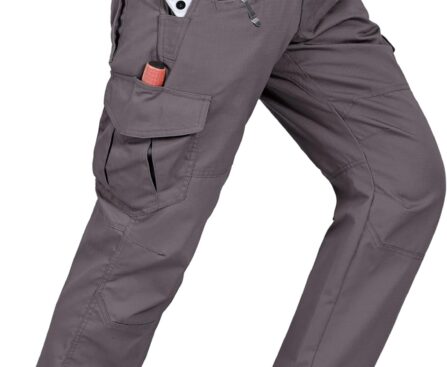 Mens Work Pants Cargo Tactical Construction for Men Ripstop Waterproof Lightweight Outdoor Hiking with Pockets