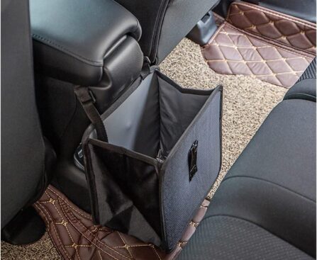 Foldable Trash Can, Hanging Waterproof Leakproof Storage Bag with Large Capacity, Car Interior Accessories (Large)