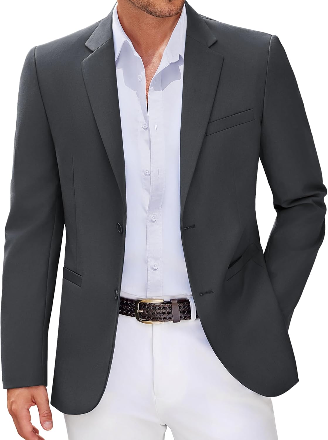 COOFANDY Men Casual Blazer Sport Coats Slim Fit Lightweight Business Two Button Suit Jackets