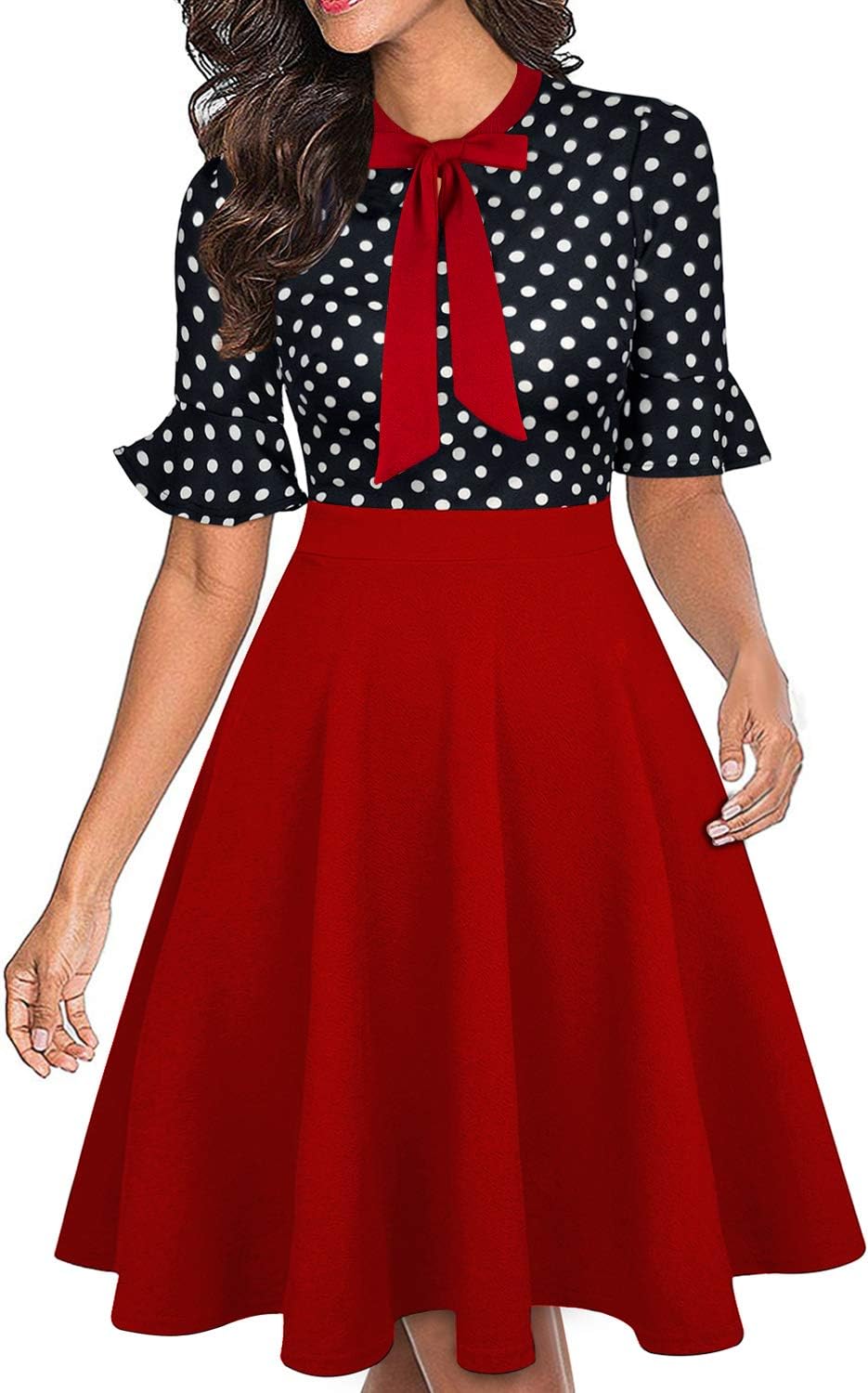 Women Summer Floral Ruffle Sleeve Wear to Work Church Wedding Guest Party Dresses