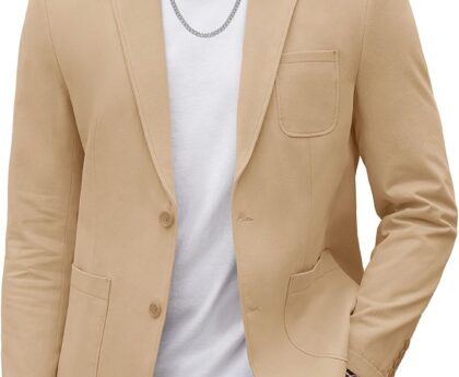 COOFANDY Men’s Smart Wash Blazer Regular Fit Cotton Sport Coat Casual Suit Jacket