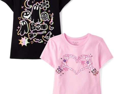 The Children’s Place Girls All Holidays,Birthdays Short Sleeve Graphic T-Shirts,2 Pack