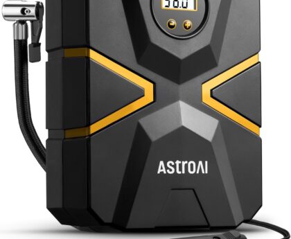 AstroAI S1 Tire Inflator Portable Air Compressor 12V DC, Digital Car Tire Pump 150 PSI, Preset Tire Pressure & Auto Shutoff, Electric Air Pump for Car Tires, Motorcycles, Bicycles, Other Inflatables