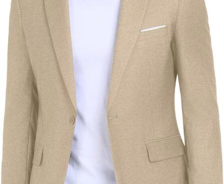 Wehilion Mens Casual Blazer Jacket Lightweight Sports Coat Suit Jacket for Summer Daily Business Wedding Party Travel