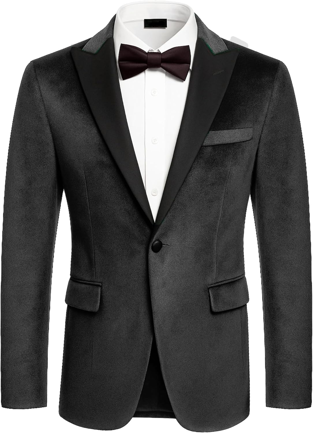 COOFANDY Mens Tuxedo Jacket Slim Fit Velvet Blazer One Button Suit Jacket for Wedding Prom Party
