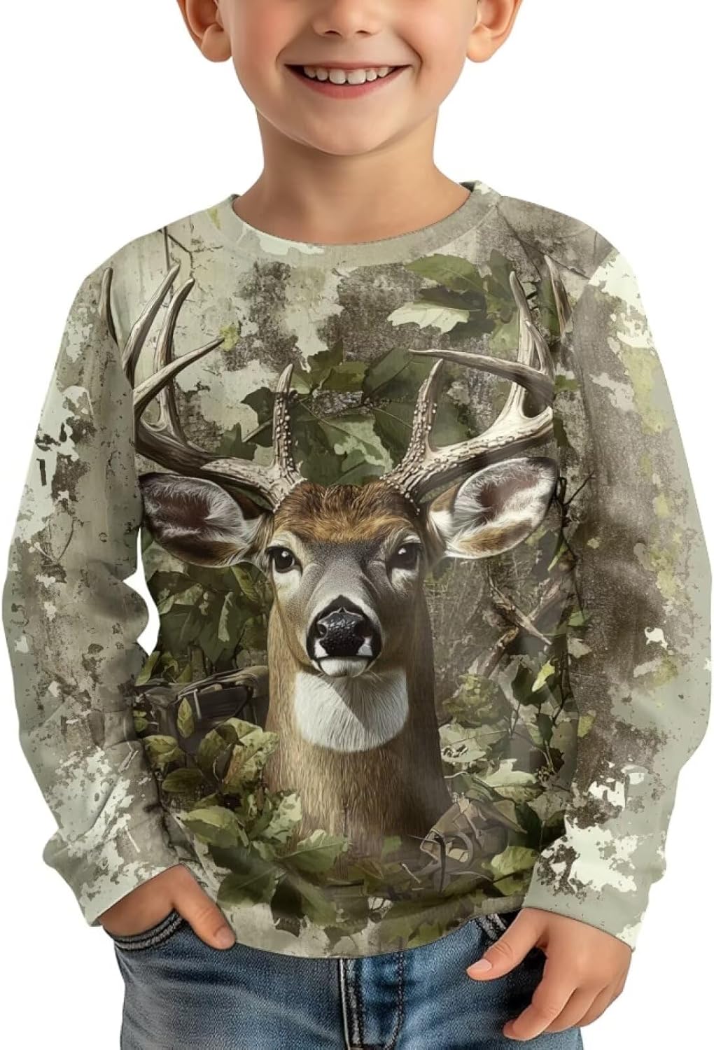 WELLFLYHOM Boy’s Novelty T-Shirt Long Sleeve Shirts Casual Crewneck Top Pullover Tees Top Fall Clothes 3-16T