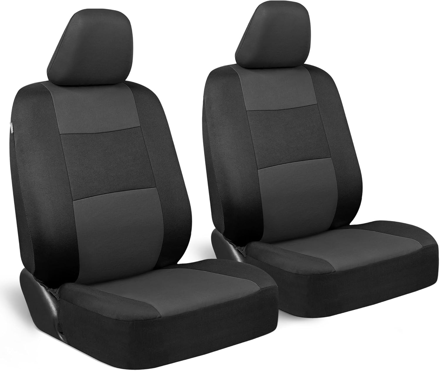 BDK PolyPro 2-Pack Front Car Seat Covers Set in Charcoal/Black – Front Seat Covers for Cars Trucks Vans SUVs Sedans, Easy to Install Front Car Seat Cover Protection, Universal Fit Car Accessories