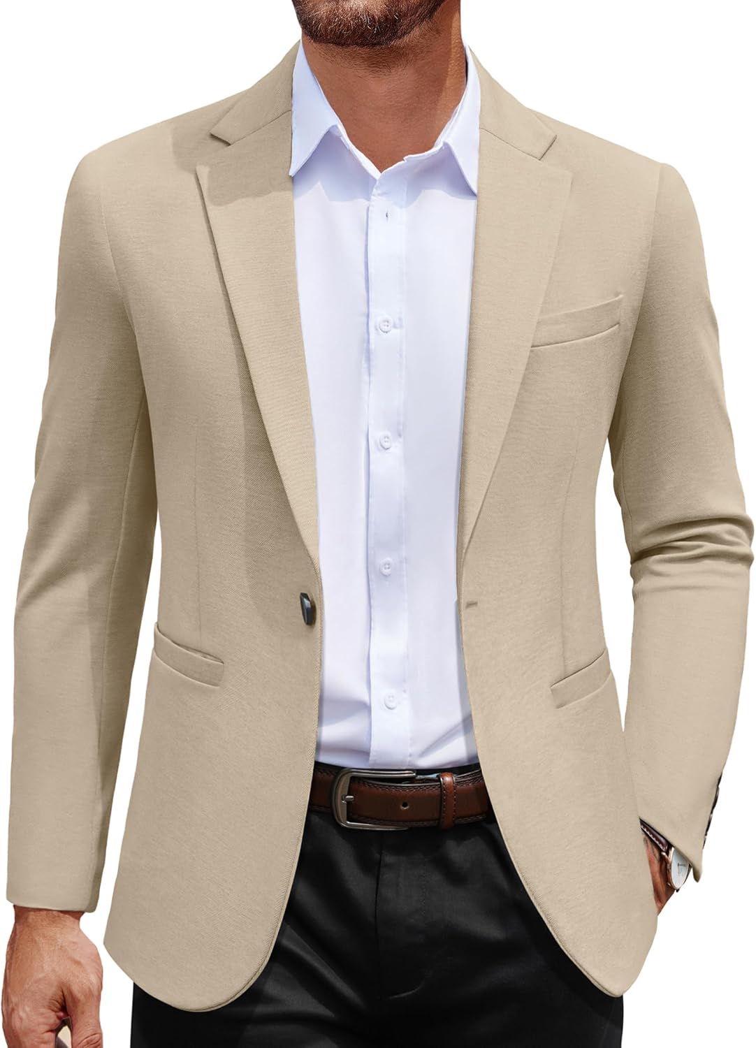 COOFANDY Men’s Casual Blazer Jacket One Button Suit Jackets Lightweight Knit Sport Coat