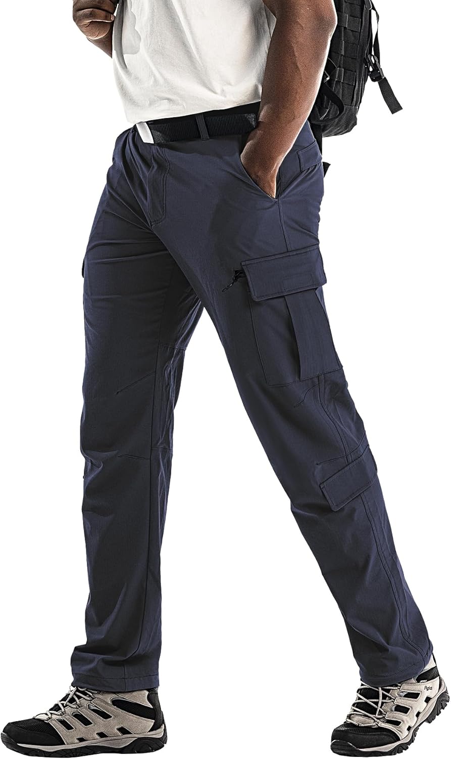 Men’s Tactical Cargo Pants Ripstop Stretch Waterproof 7 Pockets Lightweight Breathable for Work Construction Hiking