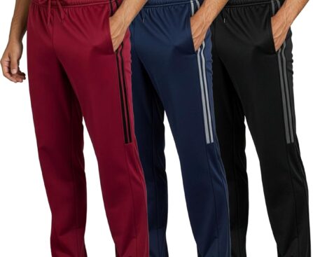 Real Essentials 3 Pack: Men’s Sweatpants – Athletic Track Pants with Pockets | Workout, Running & Lounge (Big and Tall)