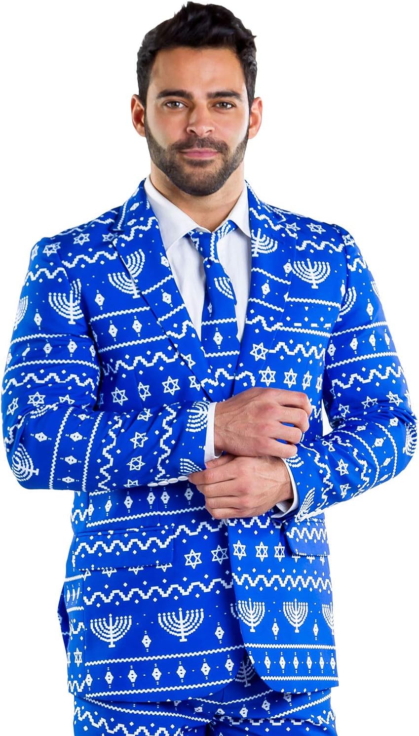 Tipsy Elves Men’s Christmas Holiday Suit Jackets – Ugly Christmas Sweater Inspired Blazers for Men