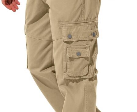Men’s Cargo Pants with 8 Pockets Ripstop Cotton Cargo Pants for Men Hiking Camping Fishing Running