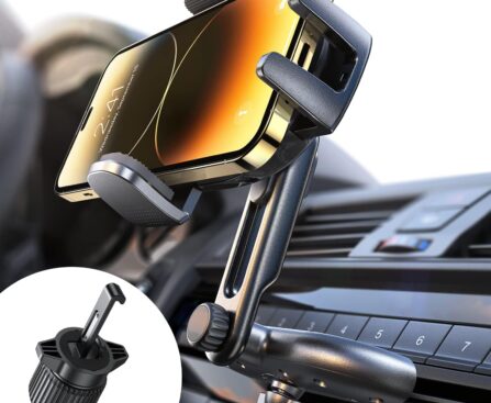 LISEN CD Phone Holder for Car iPhone 17 Adjustable CD Slot Phone Mount Holder Sturdy Cell Phones Holders for Your Car Accessories for Samsung Galaxy S25 S24 iPhone 16 15 Pro Max All Phones
