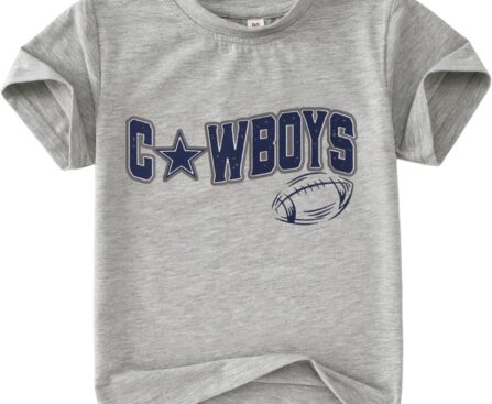 Football Shirt for Toddler Baby Boy Football Game Day T-Shirt Kids Funny Print Sports Fans Short Sleeve Tee Tops