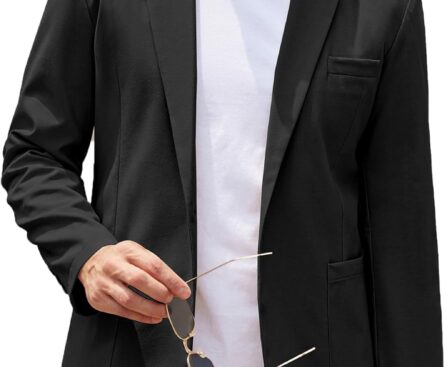 COOFANDY Men’s Casual Linen Blazer Lightweight Regular Fit Sport Coat One Button Suit Jacket